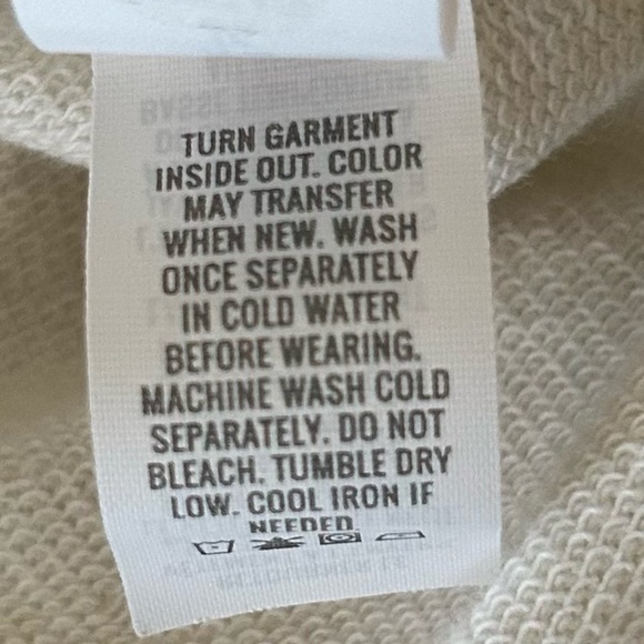 Aerie Women’s Sunwashed Desert Oversized Hoodie w/ Side Slits in Cream, X-Small - Picture 7 of 8